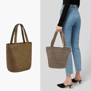 NWOT! Eric Javits - Squishee Tote II | Natural & Black Stripes | ~16x13x5